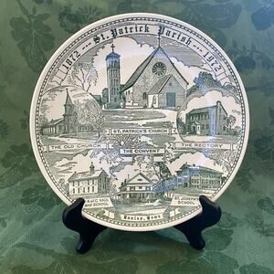 Kettlesprings Kilns Green Dunlap Iowa St. Patrick Parish Centennial 10" plate
